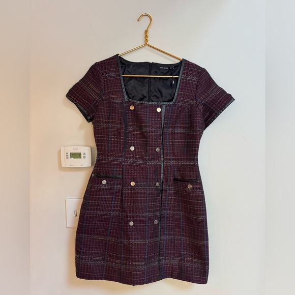 Karen Millen | Check Jacquard Button Front Dress - Picture 5 of 10